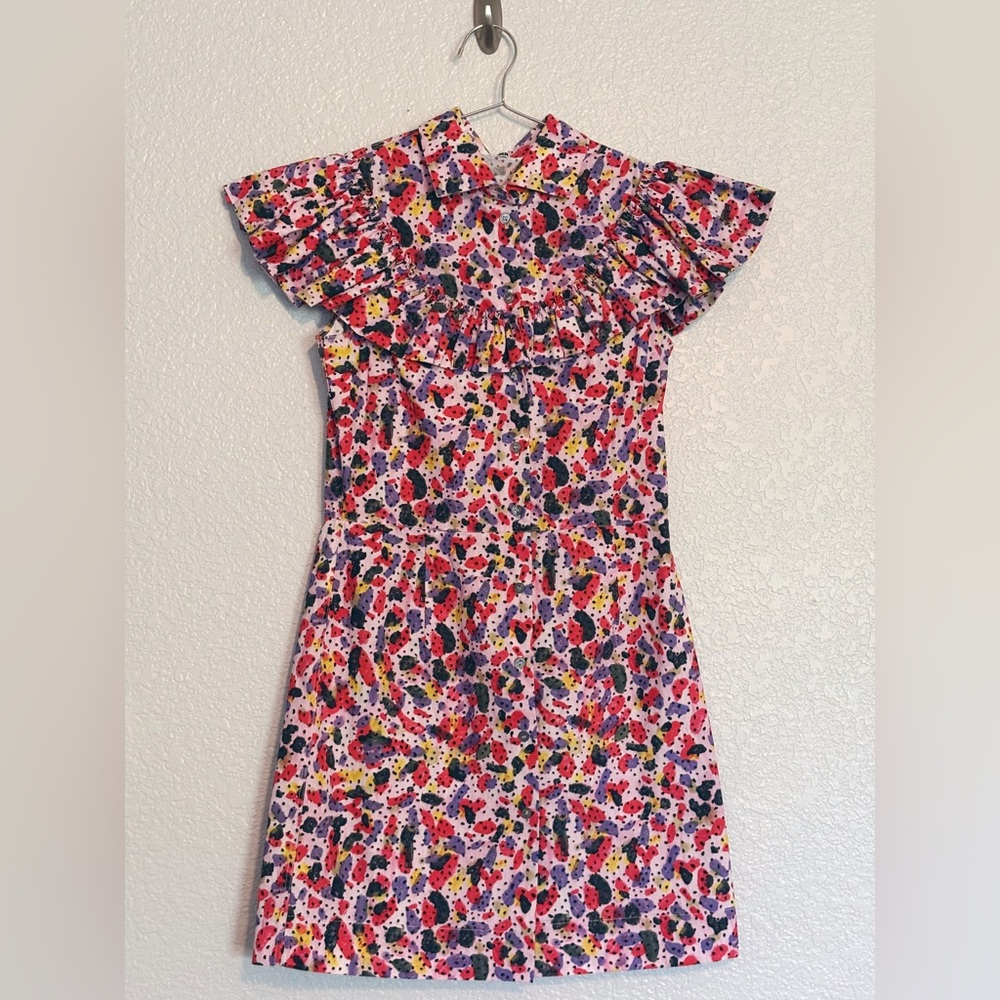 Jourden Pink Mini Sheath Dress with Cap Flutter Sleeves - Women Size 42